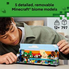 LEGO primer plano de la geoda de amatista mostrando detalle y realismo del set