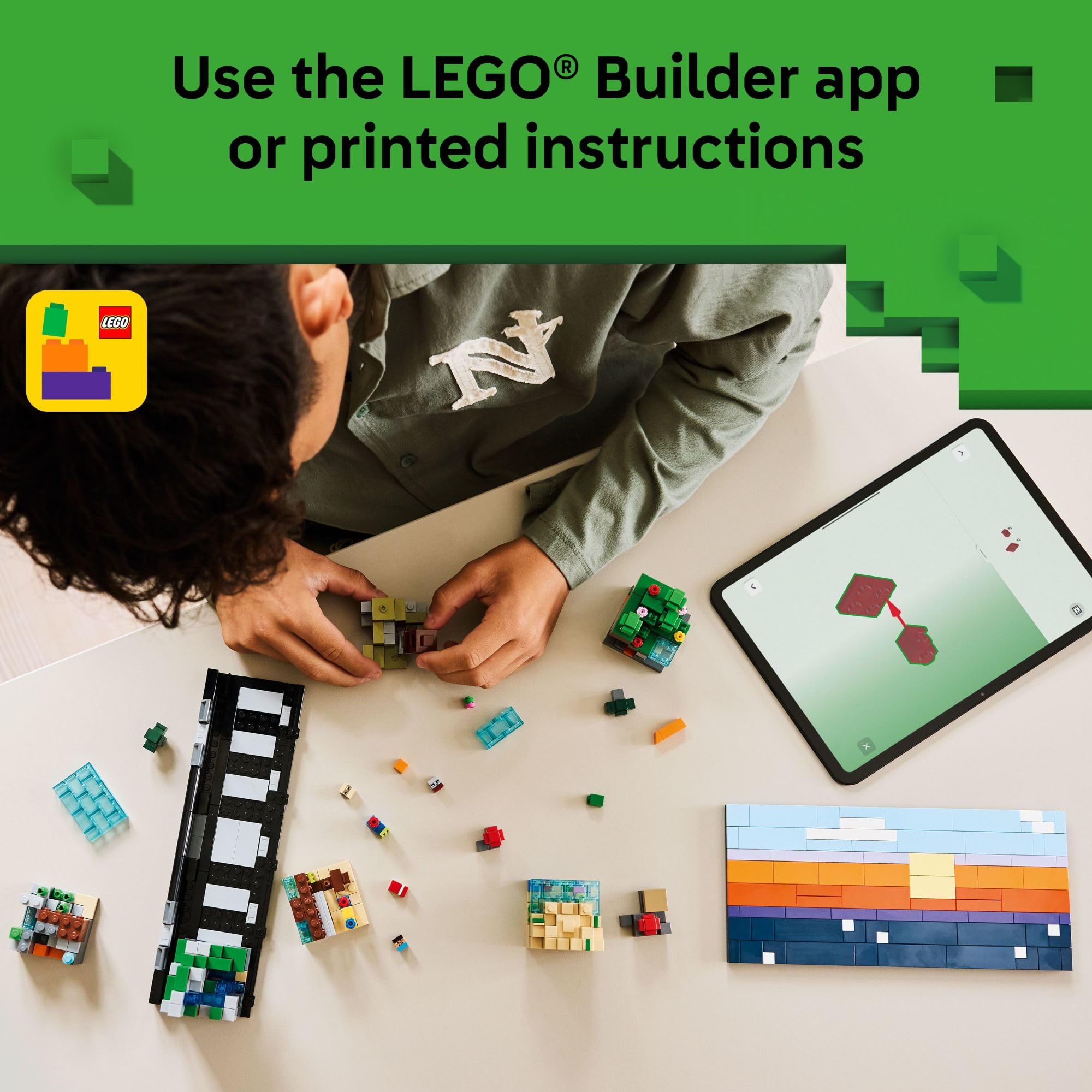 LEGO montaje en estantería para escala, permite exhibir como decoración juvenil