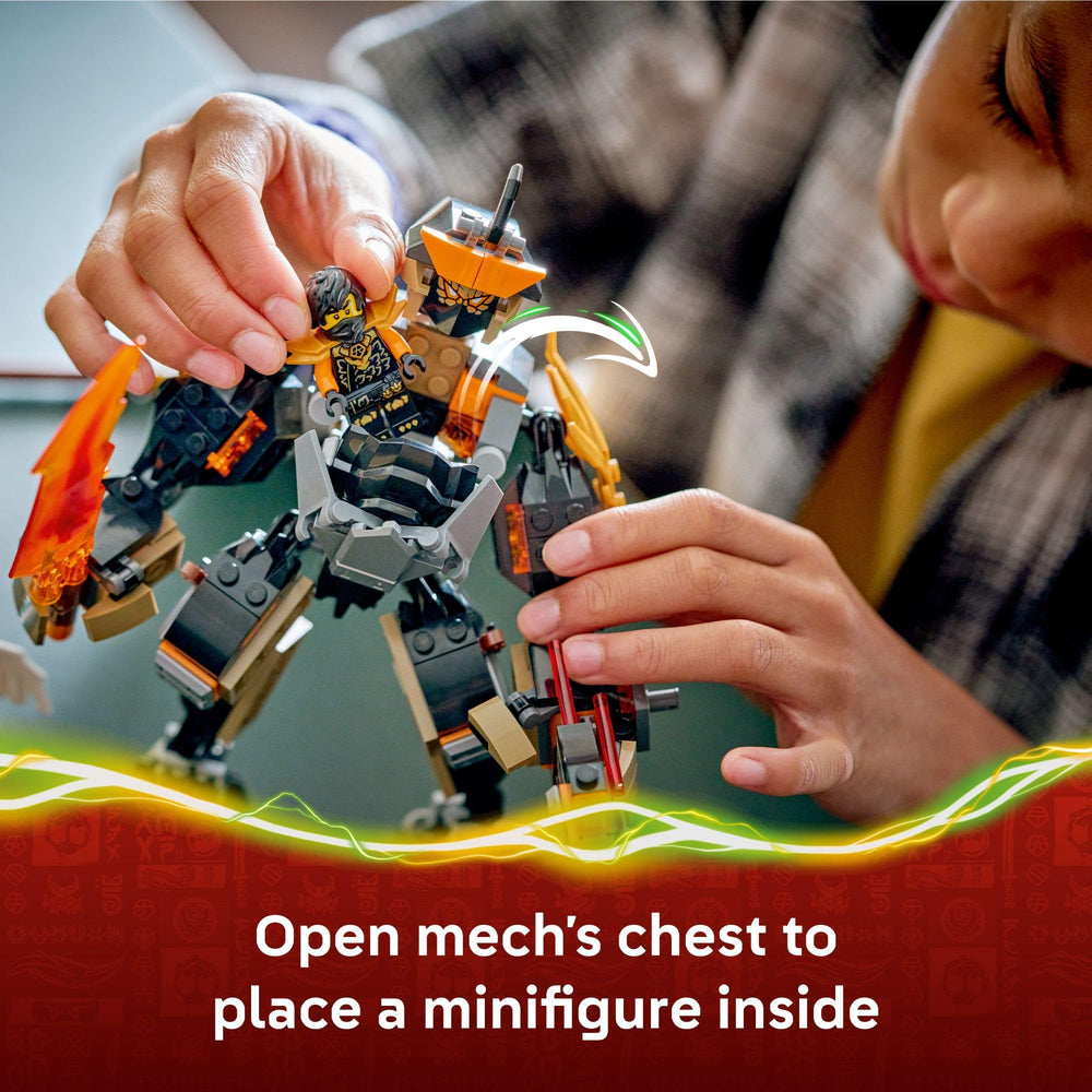 LEGO NINJAGO cockpit abierto con Cole dentro para juego imaginativo