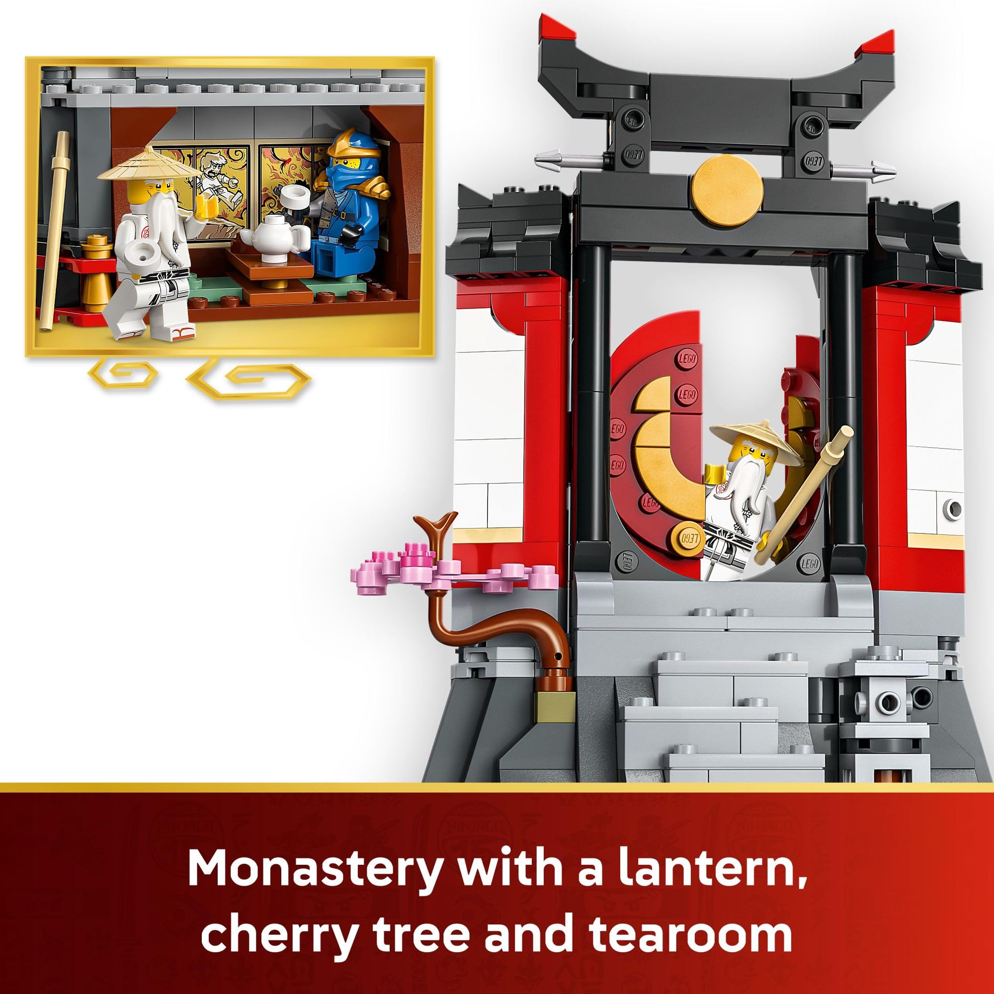 LEGO NINJAGO primer plano del cerezo que aporta autenticidad y color al display