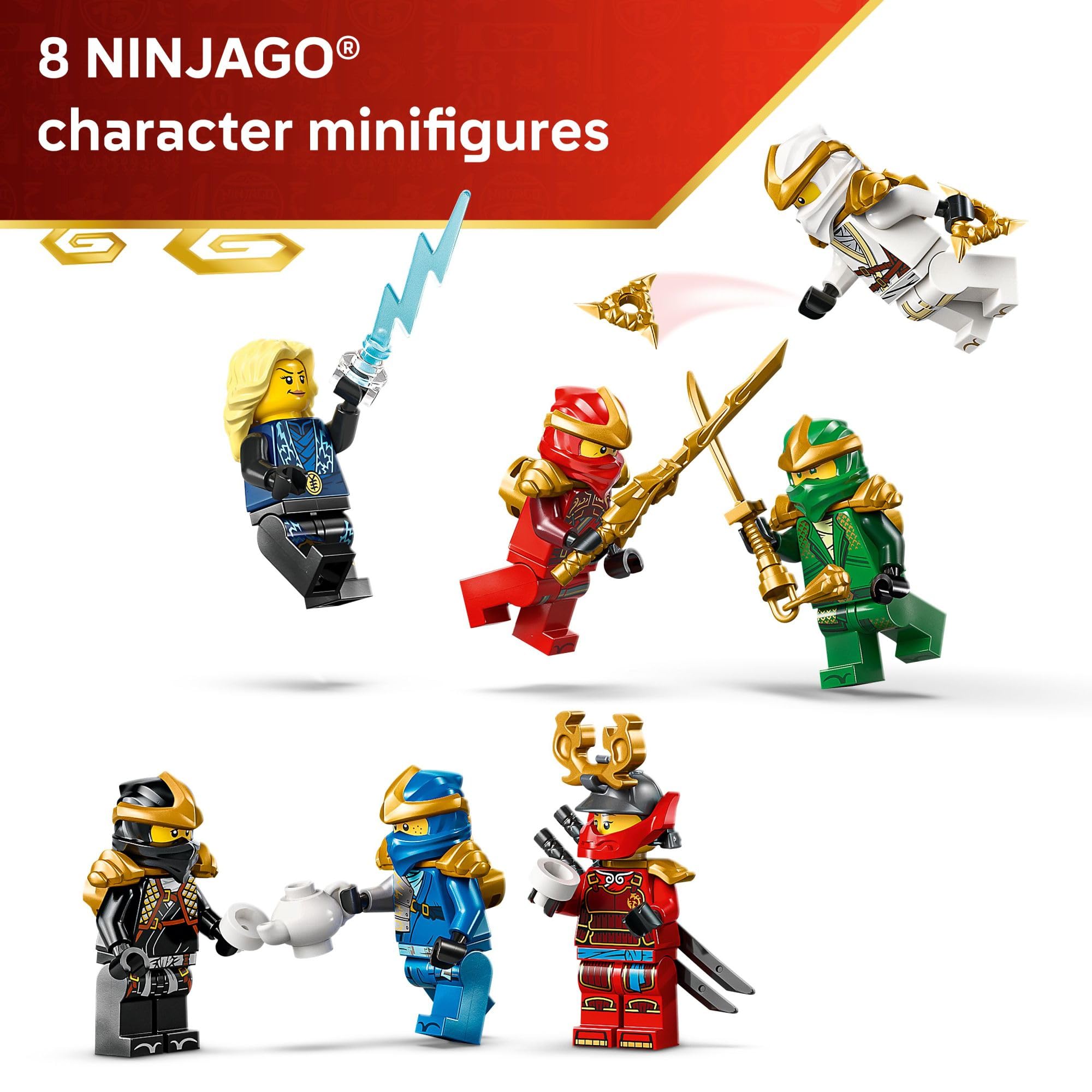 LEGO NINJAGO Maestro Elemental de la Electricidad en peana coleccionable destacada