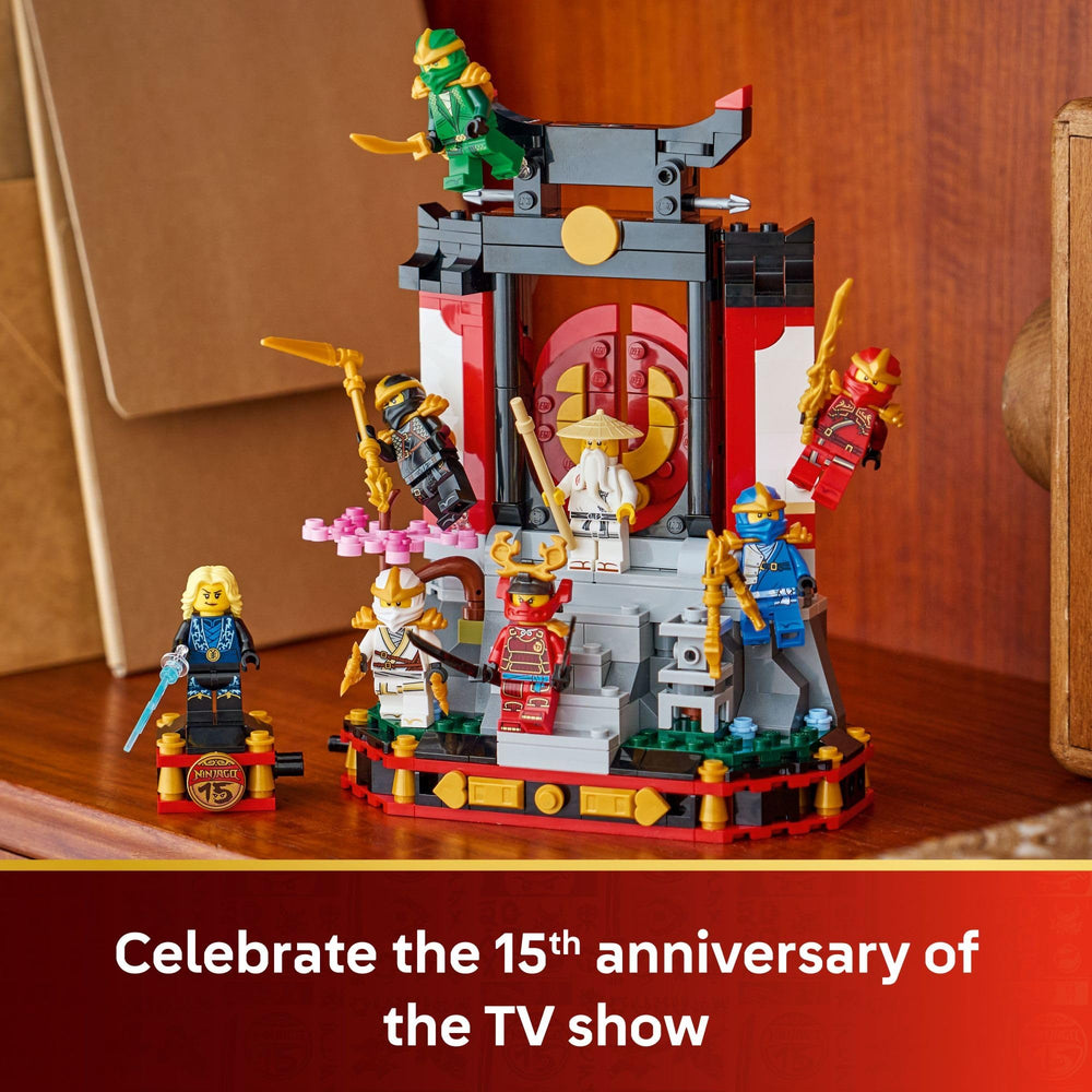 LEGO NINJAGO sala de té interior con adhesivos que recrean escena clásica