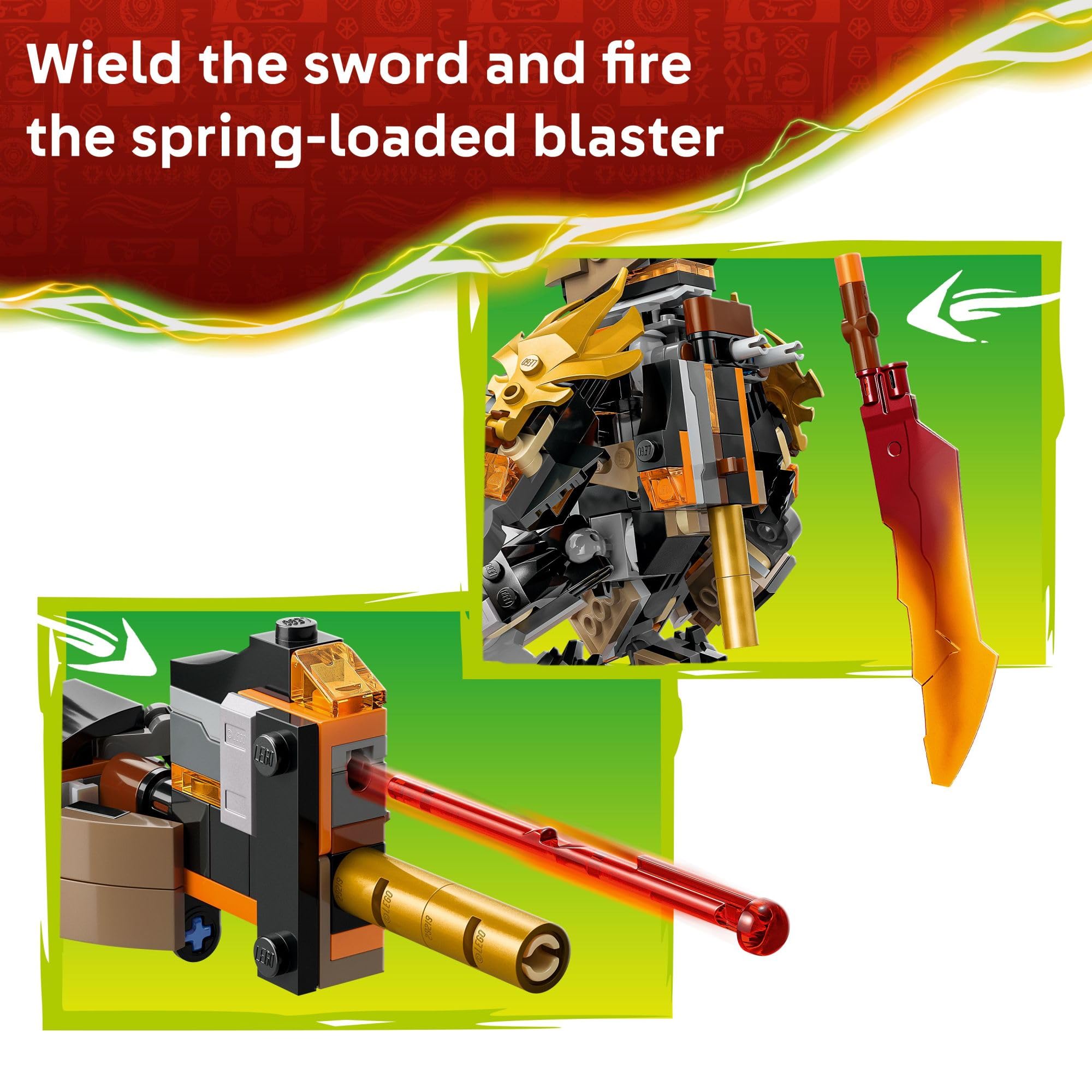 LEGO NINJAGO Zane en forma de dragón mostrando dinamismo y detalle