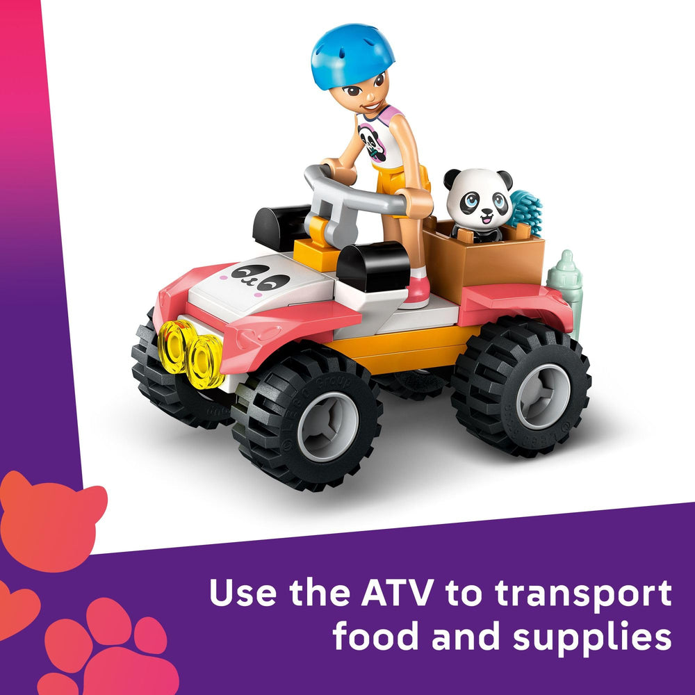 LEGO ATV en acción con minidoll y entrega rápida de bambú