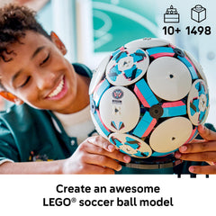 LEGO pelota de fútbol detalle de superficie con discos decorativos que realzan el aspecto