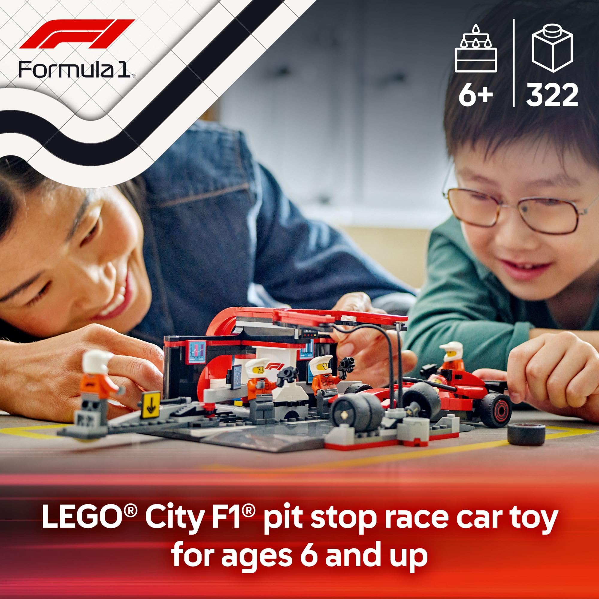 LEGO pit stop detalle de la palanca que facilita acción rápida