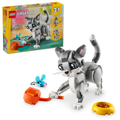 LEGO caja frontal del set Playful Cat mostrando piezas y edad recomendada