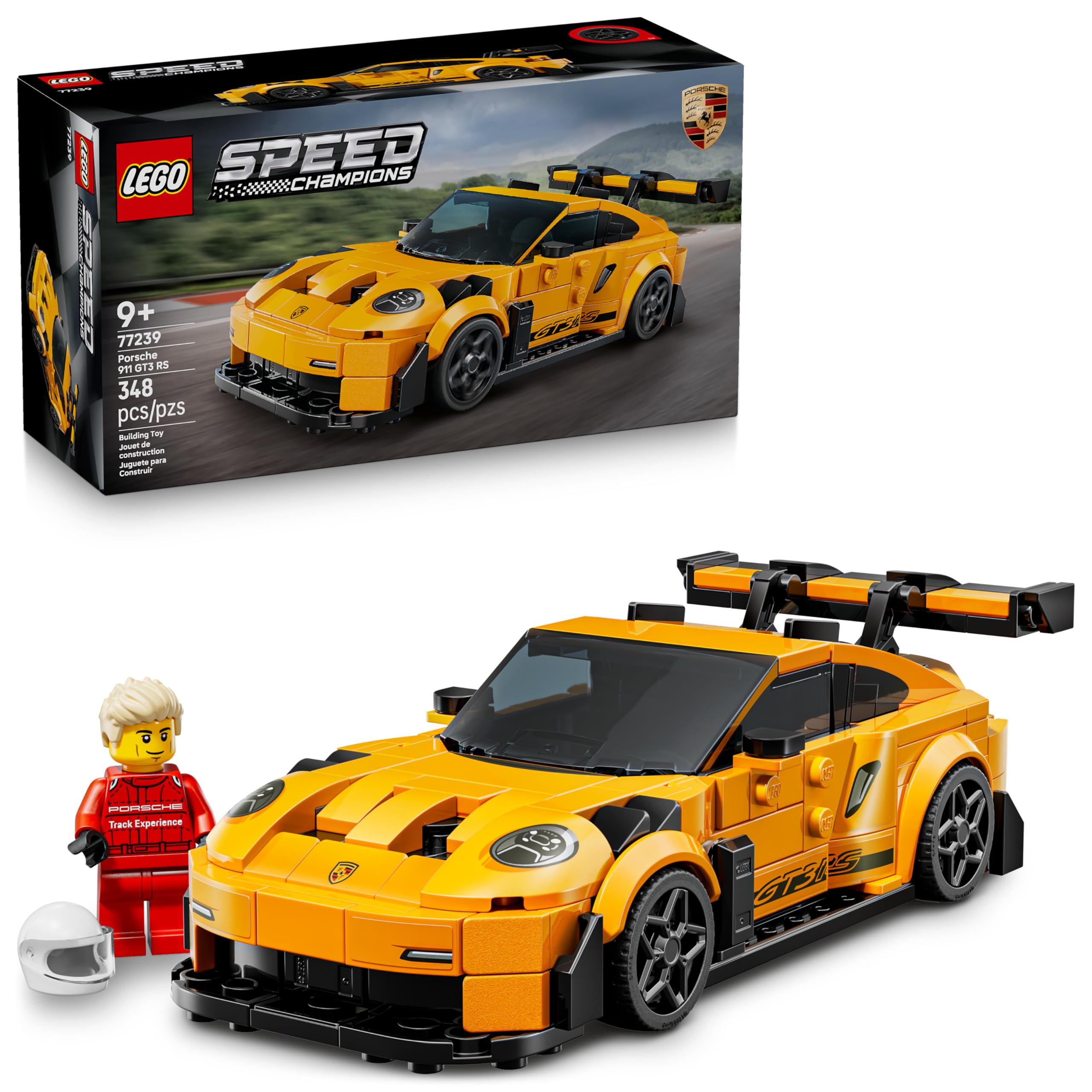 LEGO Porsche vista frontal con detalles auténticos y atractivo visual