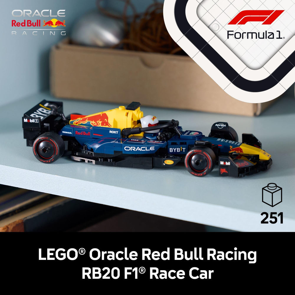 LEGO Red Bull RB20 close-up del halo abierto mostrando acceso al cockpit