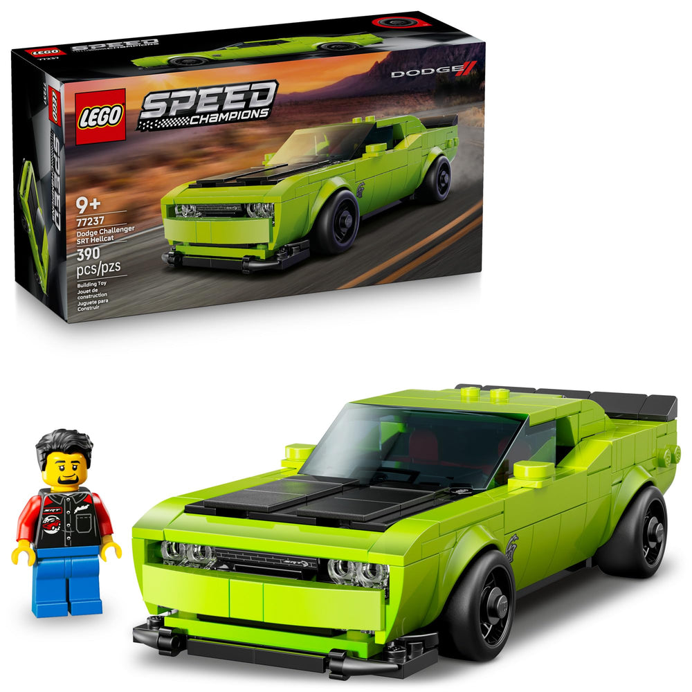 LEGO Dodge Challenger vista frontal mostrando diseño auténtico y atractivo