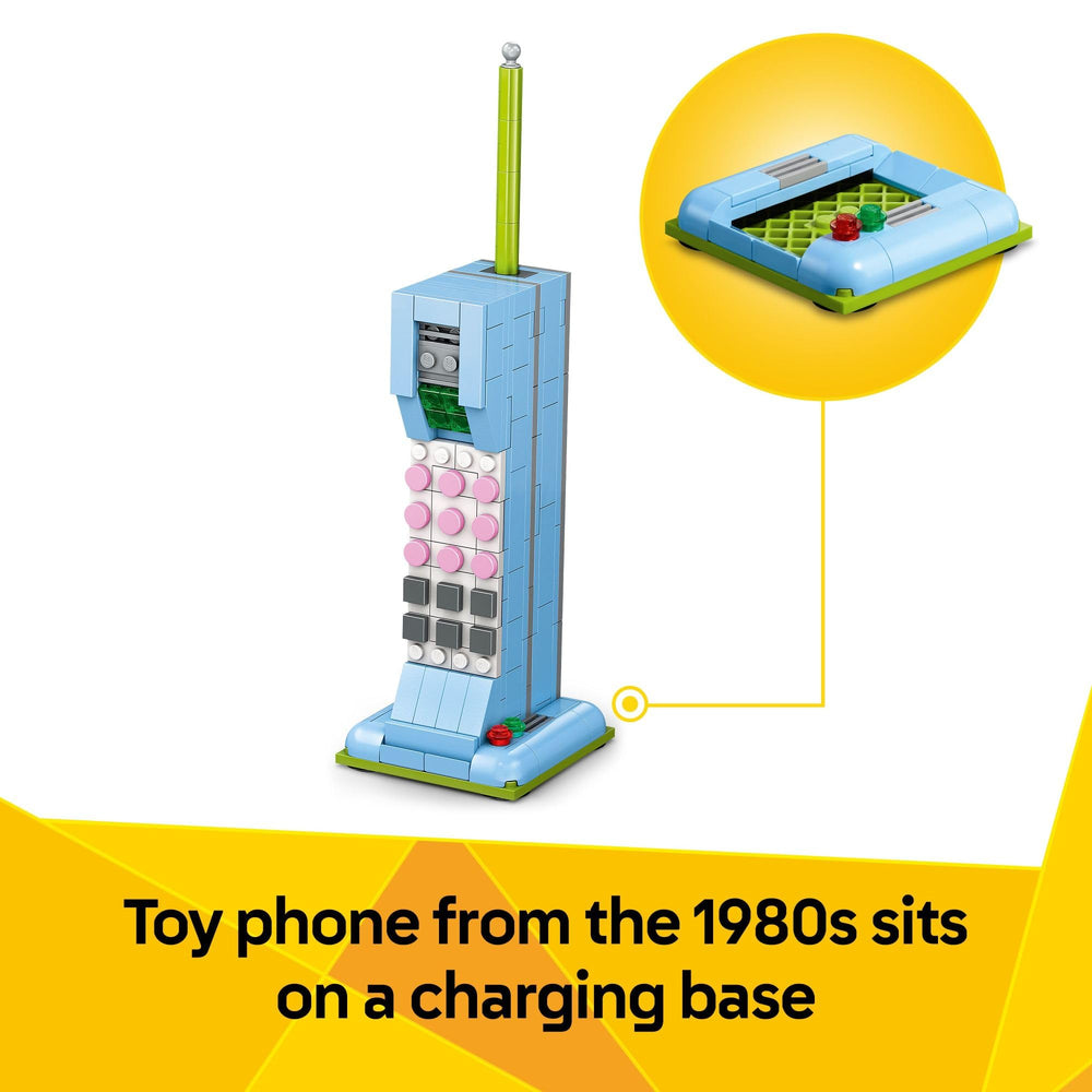 LEGO teléfono dos flip phones que ilustran la transición móvil