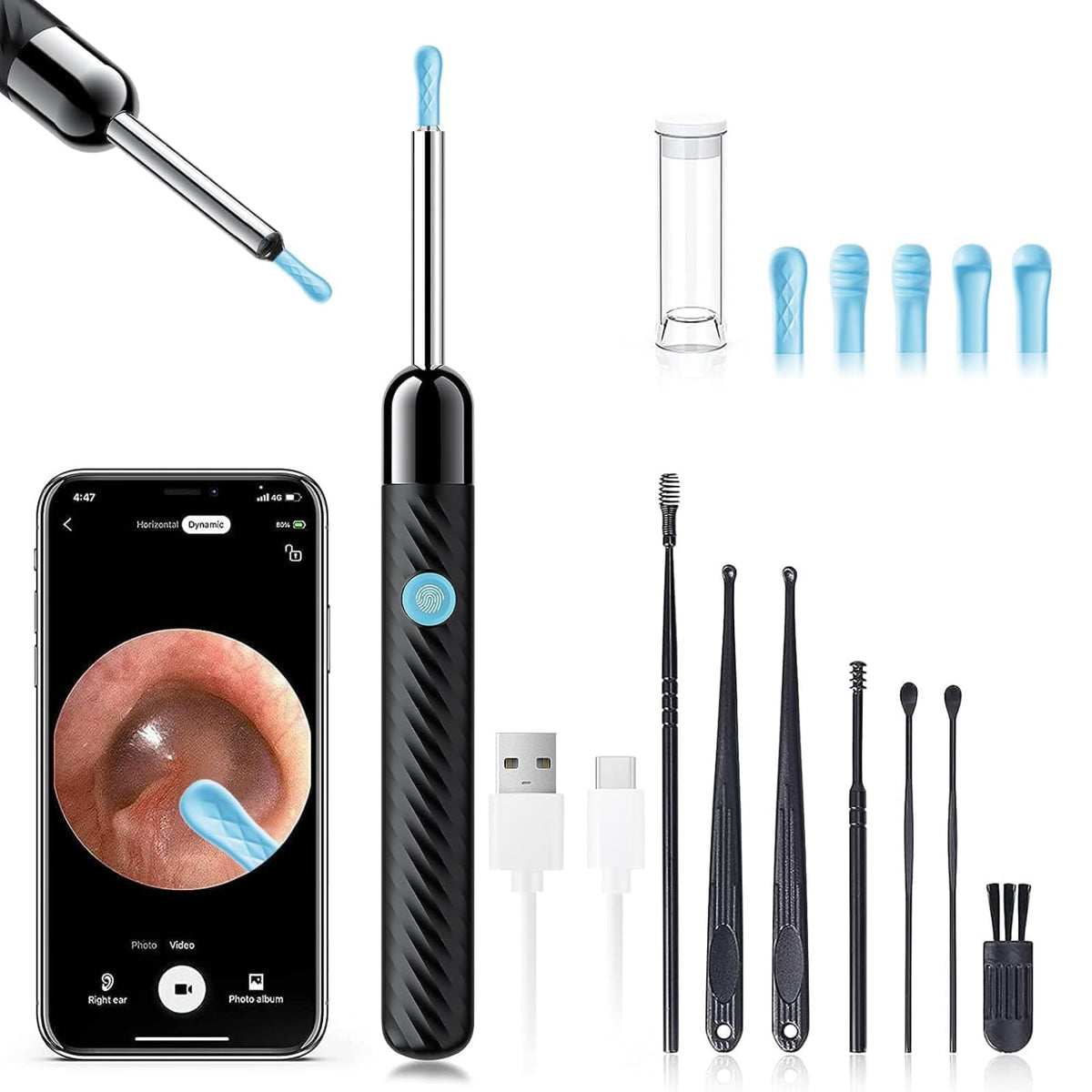 LEIPUT vista frontal del kit mostrando accesorios y caja, organización práctica
