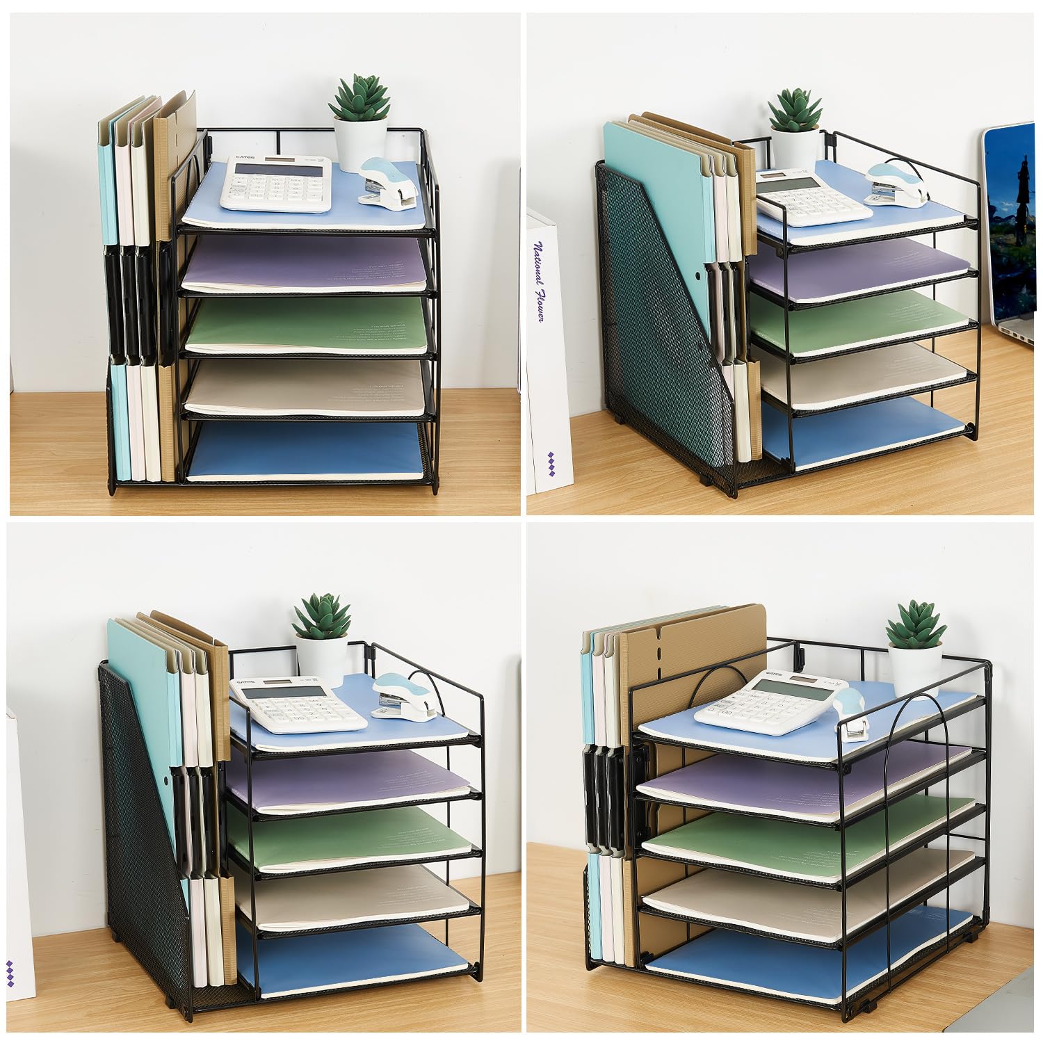 LEKETREE junto a un cuaderno para comparar tamaño y ahorro de espacio