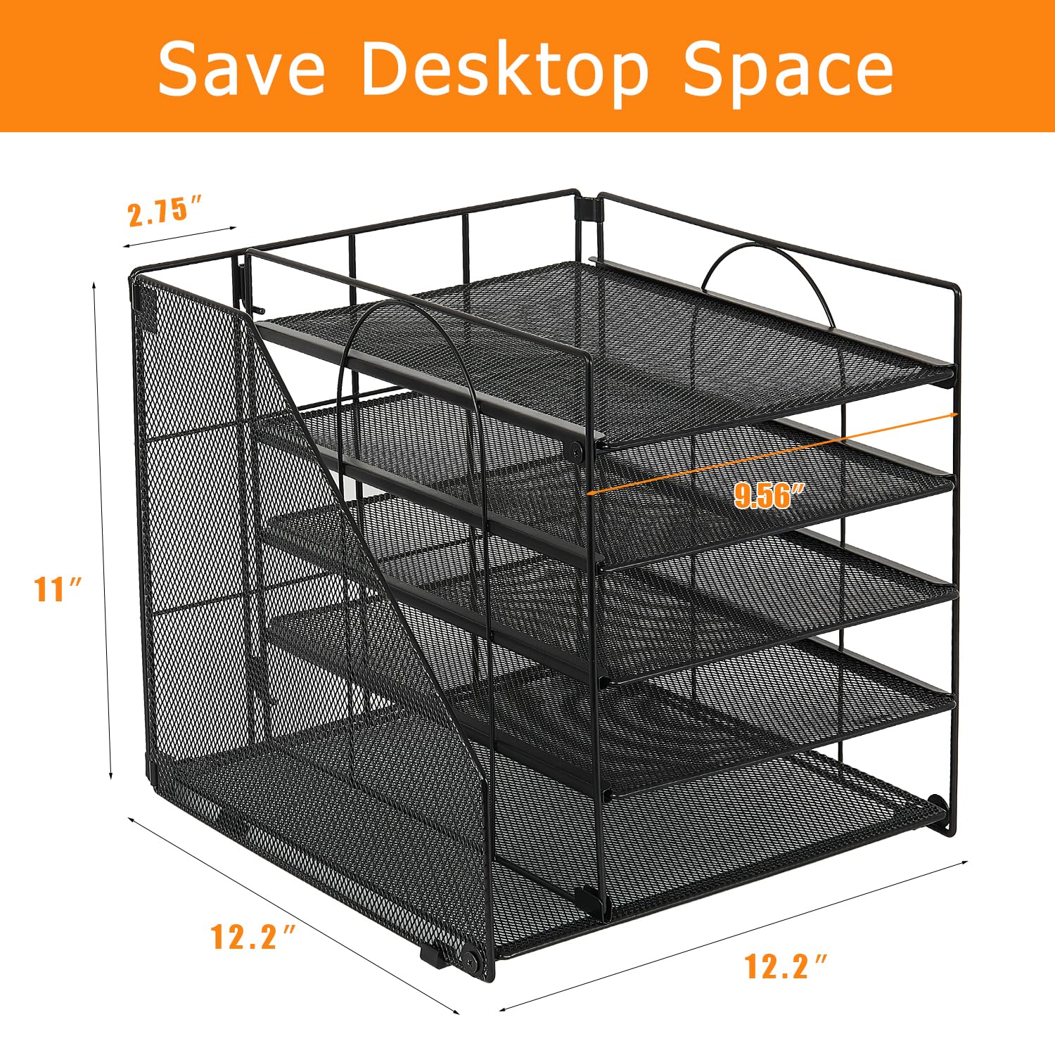 LEKETREE soporte lateral cargado con carpetas A4 para acceso organizado