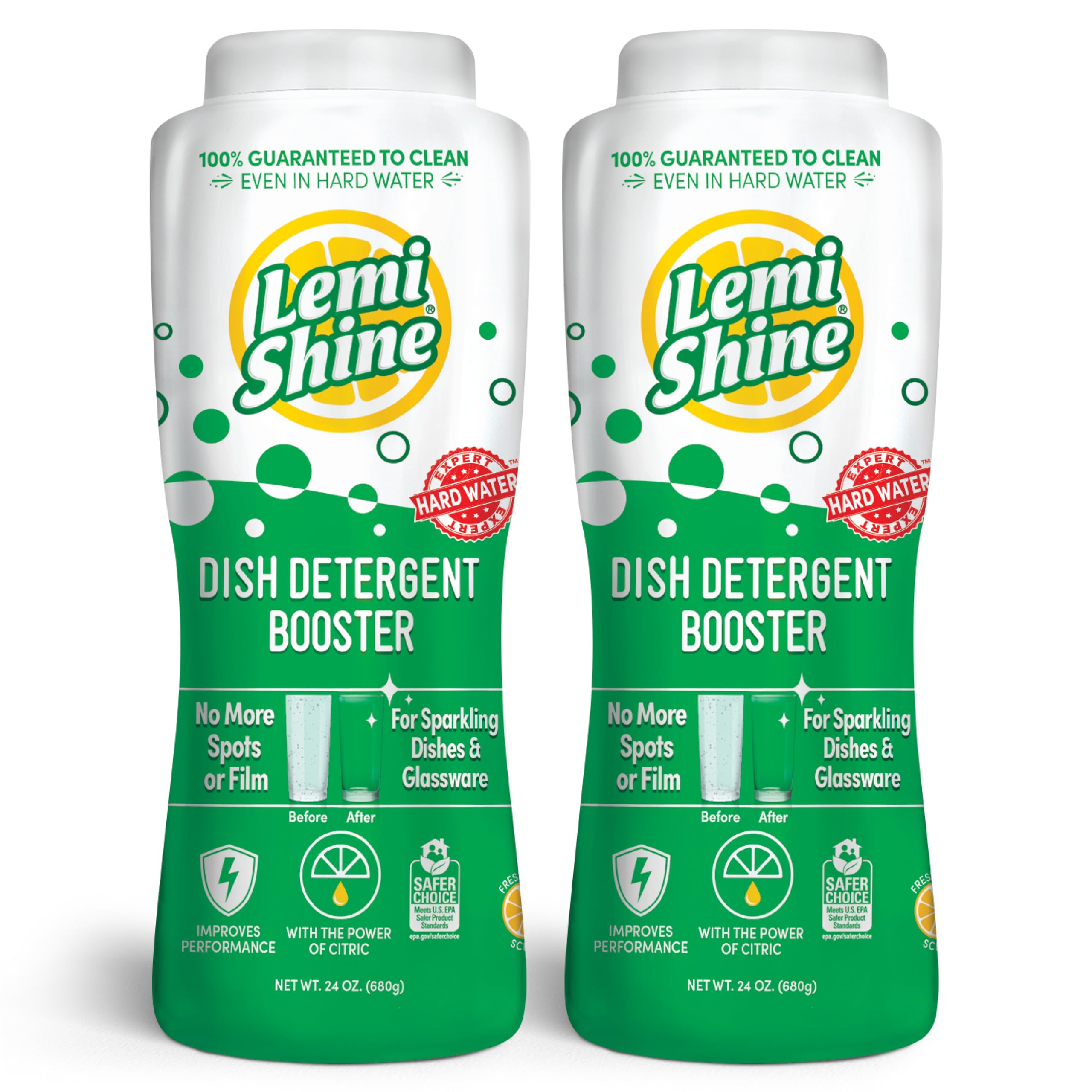 Lemi Shine front packaging showing two 24 oz bottles and label benefits