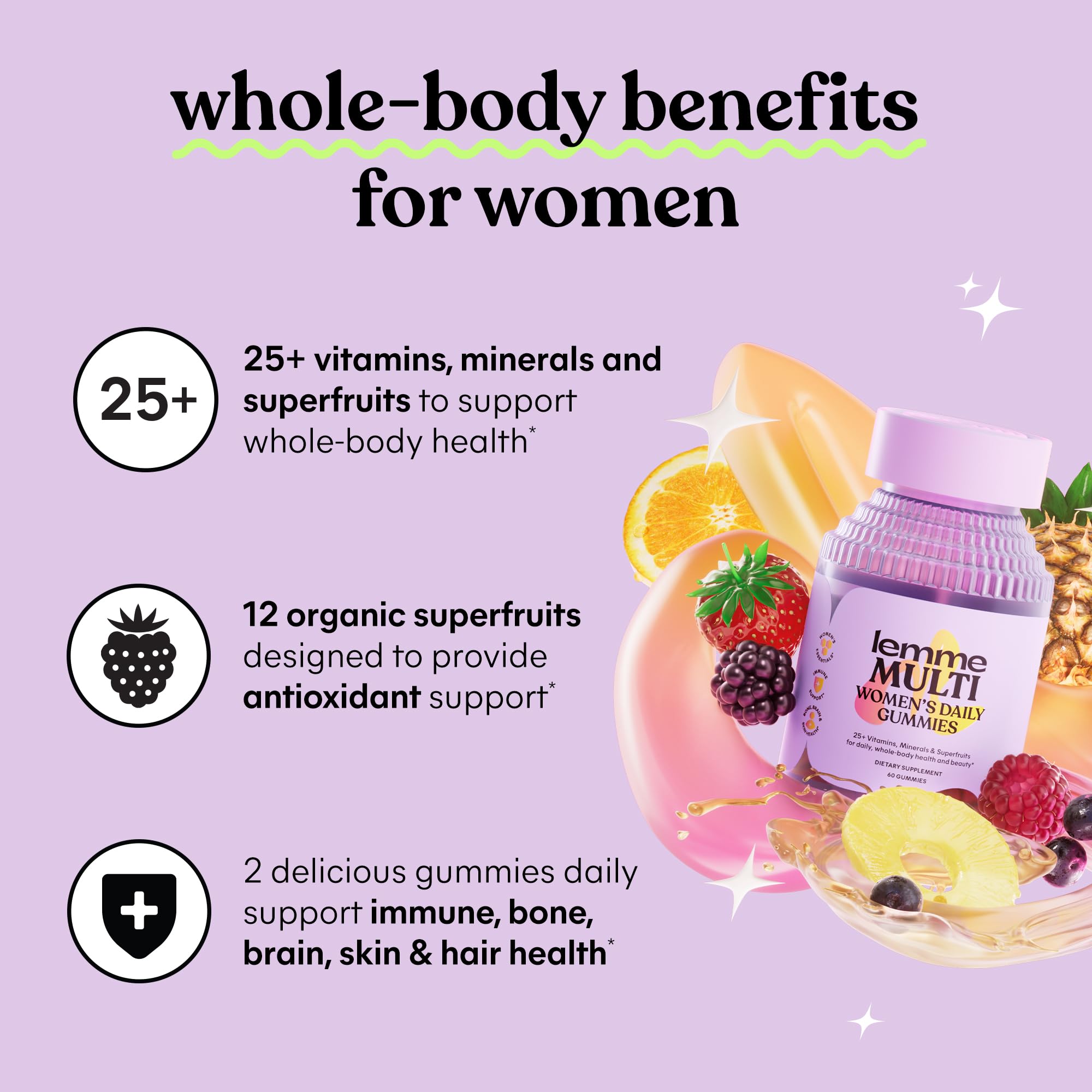 Lemme etiqueta con lista de ingredientes y beneficios verificados
