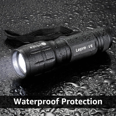 Lepro iluminando un sendero nocturno para mayor seguridad