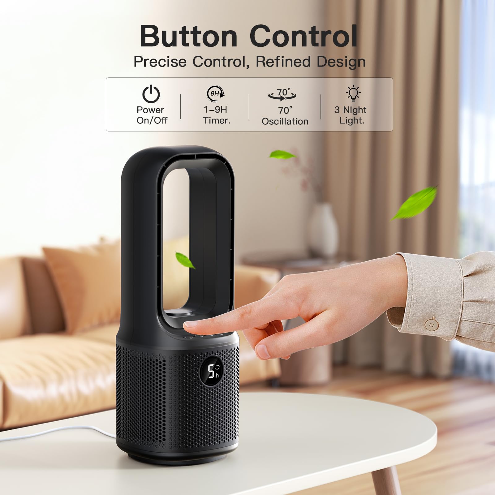 let'me mostrado de lado con oscilación 72°, distribuye aire uniformemente