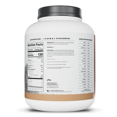 Preparación en coctelera con Levels Whey demostrando disolución rápida