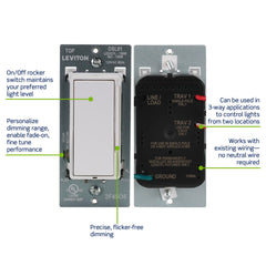 Leviton Decora Slide en uso en sala creando ambiente y ahorro energético