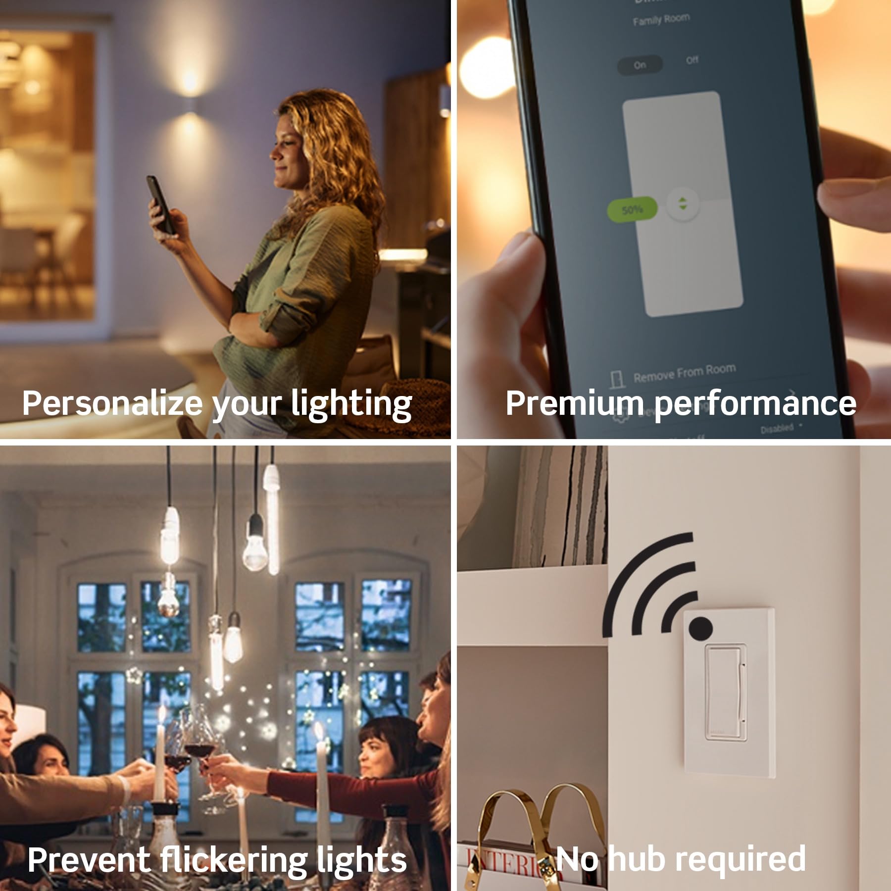 Leviton Decora Smart conexiones internas mostrando el requisito de neutro