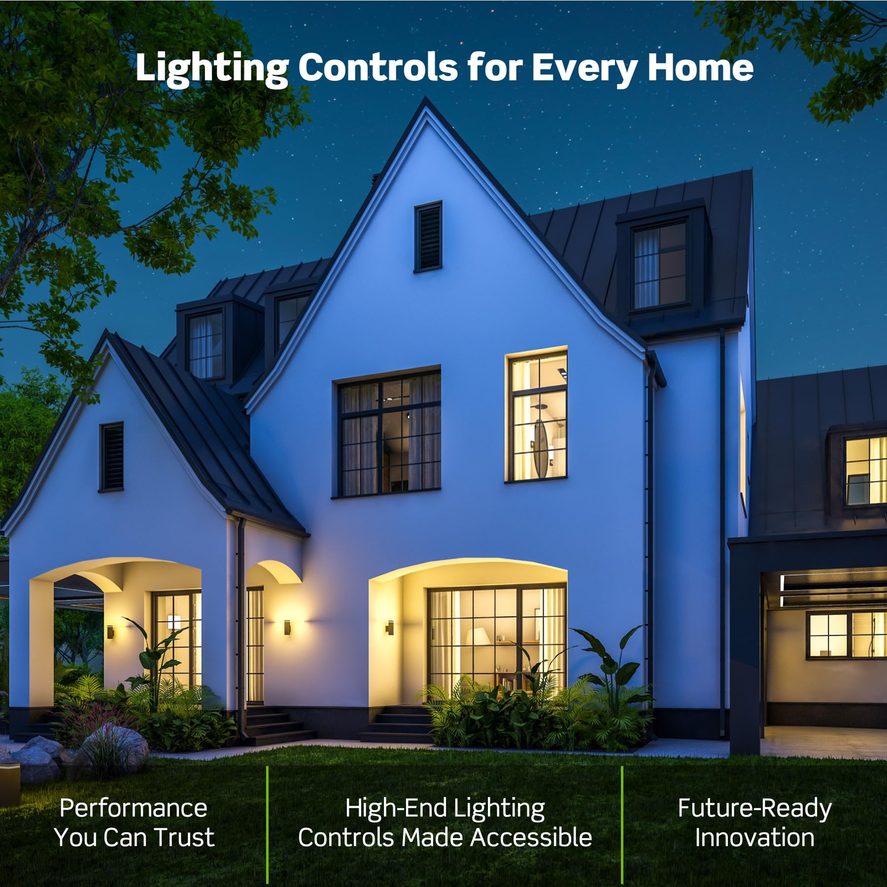 Leviton Decora Smart instalación junto a una regla, compara el tamaño real