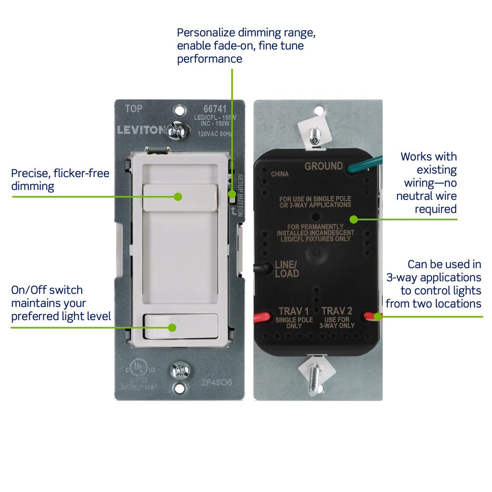 Leviton SureSlide instalado en salón creando ambiente acogedor