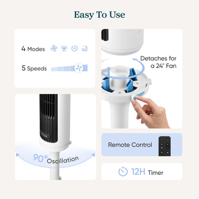 Levoit in bedroom setting providing quiet cooling for sleep comfort