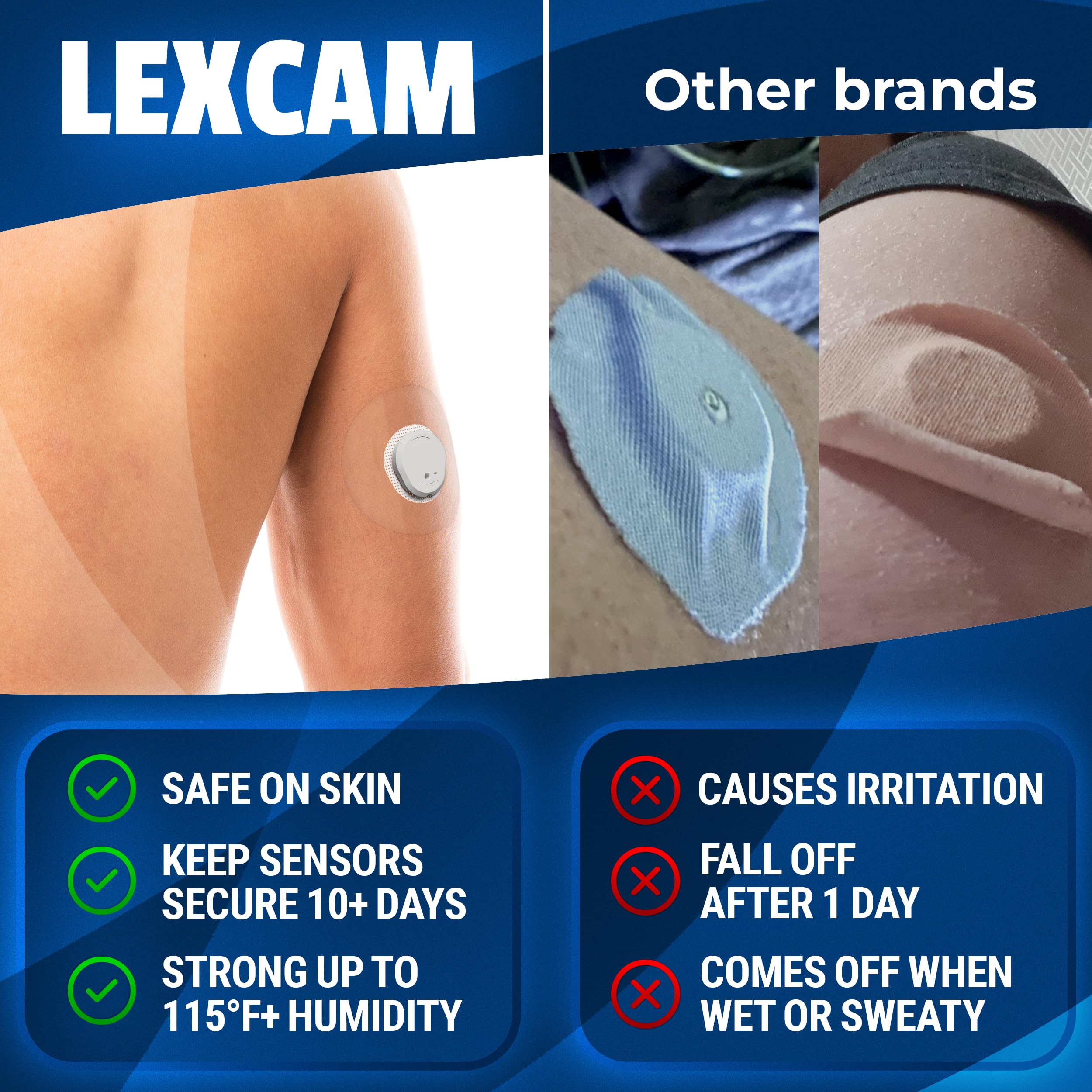 Lexcam parche al lado de moneda para comparar tamaño y discreción del sensor