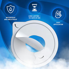 Lexcam parche aplicado en brazo activo que mantiene el sensor fijo durante ejercicio