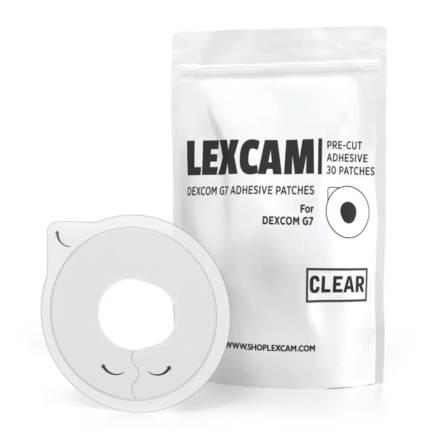 Lexcam parche frontal del empaque que muestra 30 unidades y facilidad de almacenamiento