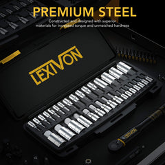 LEXIVON close-up on hex sockets showing stamped sizes and durable finish for quick selection