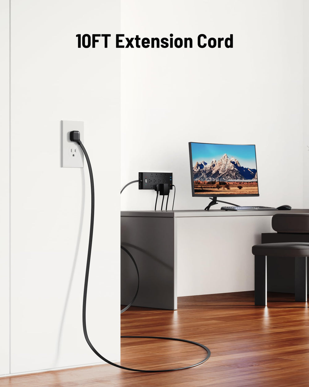 LeZone regleta montada en pared mostrando ahorro de espacio y orden