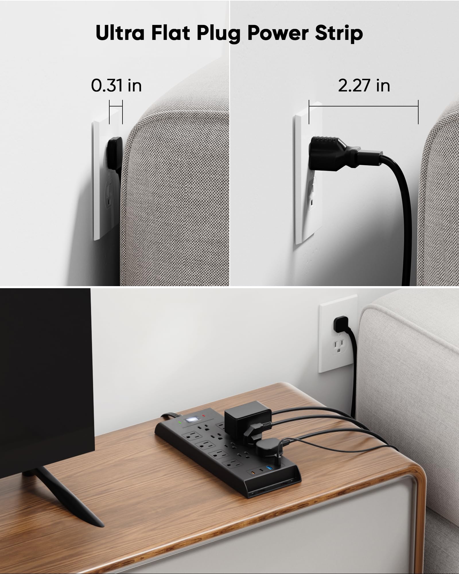 LeZone puertos USB-C y USB-A primer plano para carga rápida segura