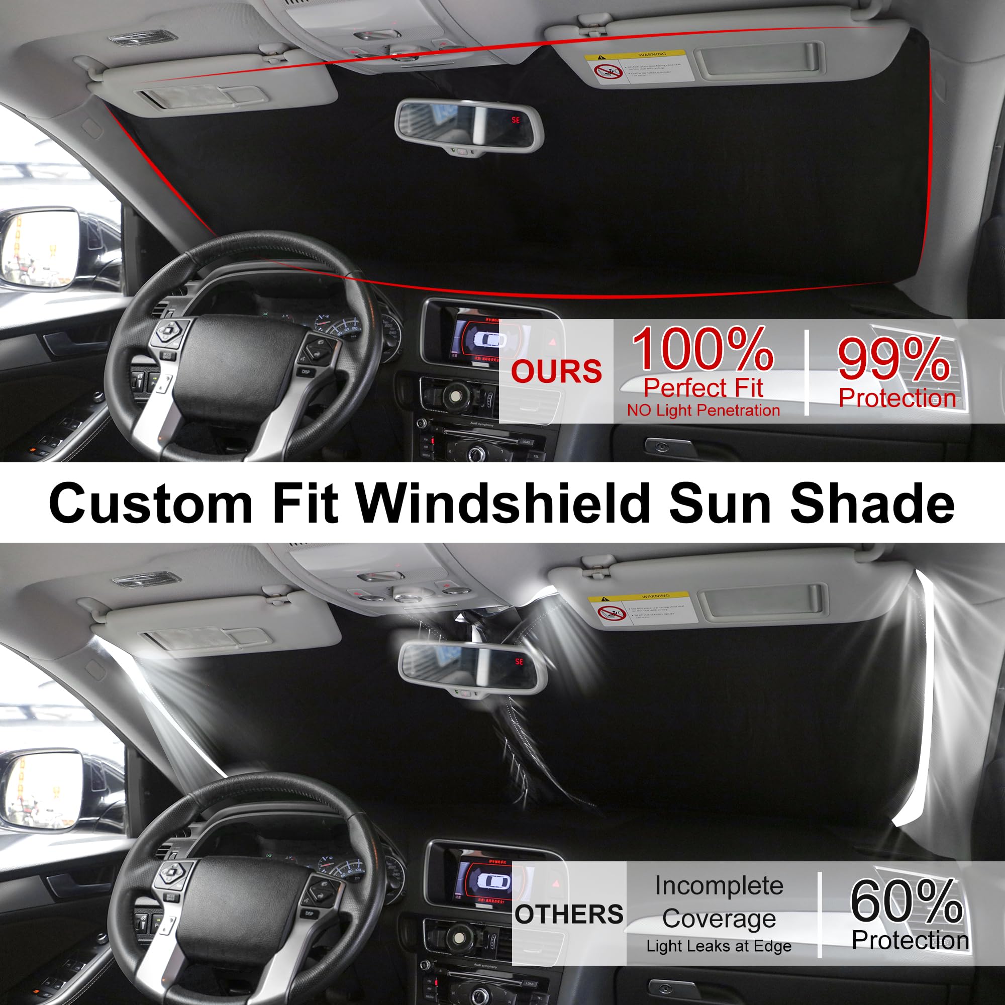 LHFLIVE parasol en uso en Ford F-150 estacionada para sombrear cabina