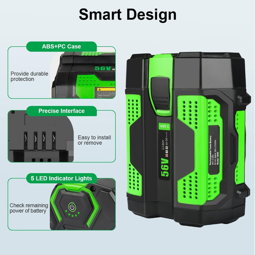 LiBatter side label showing 5.0Ah specs for clear capacity info