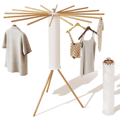 LIENAHU lifestyle shot in bathroom corner showing versatile placement and neat drying