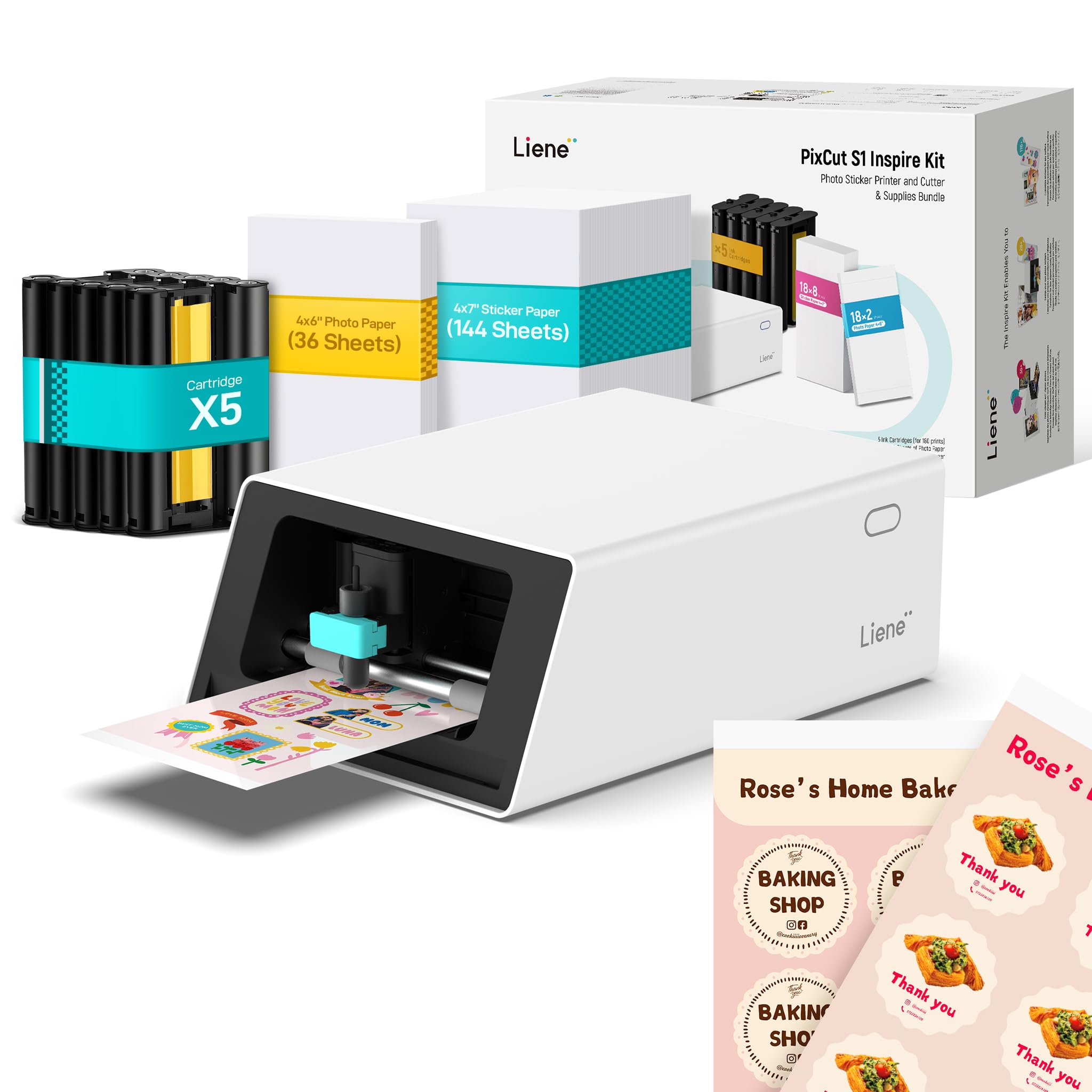 Liene PixCut S1 vista frontal mostrando botón y ranura para papel, facilidad de uso