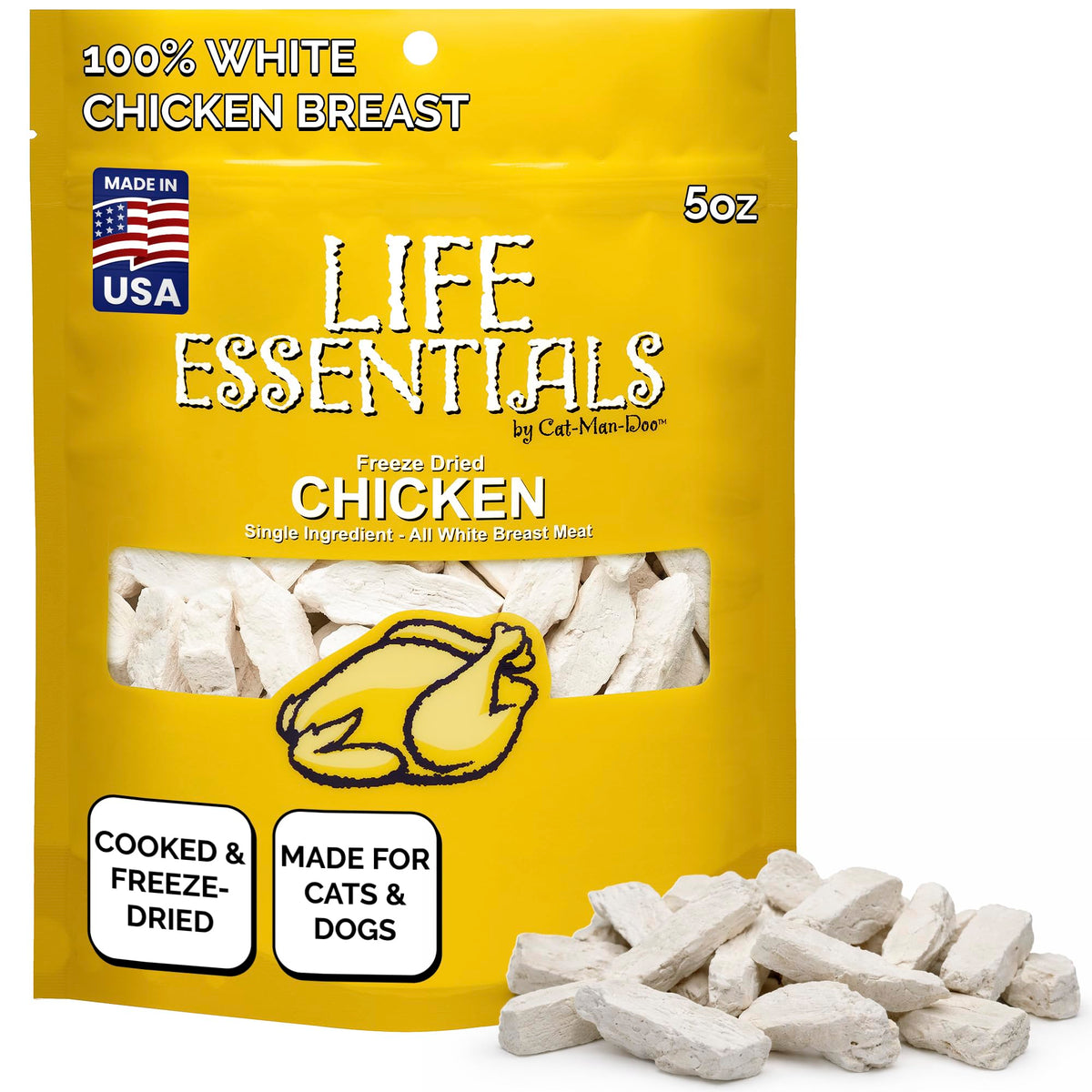 Life Essentials by Cat-Man-Doo paquete frontal, claridad del ingrediente y confianza