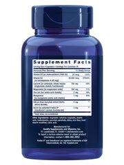 Close-up of Life Extension bottle cap and top label indicating premium formula
