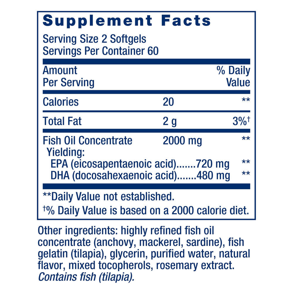 Life Extension etiqueta con información nutricional y garantía de pureza