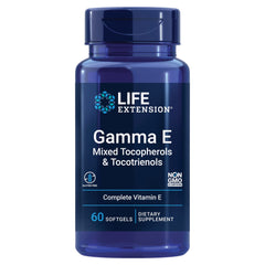 Life Extension front bottle view showing full-spectrum vitamin E benefits
