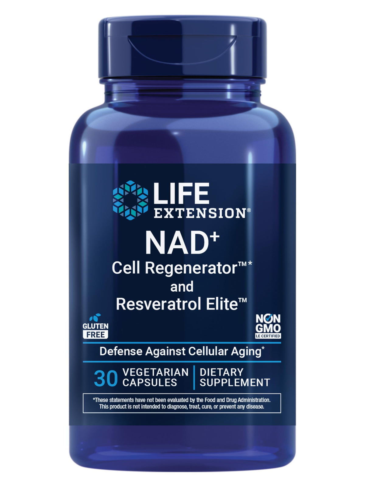 Life Extension front packaging showing supplement benefits and vegetarian label