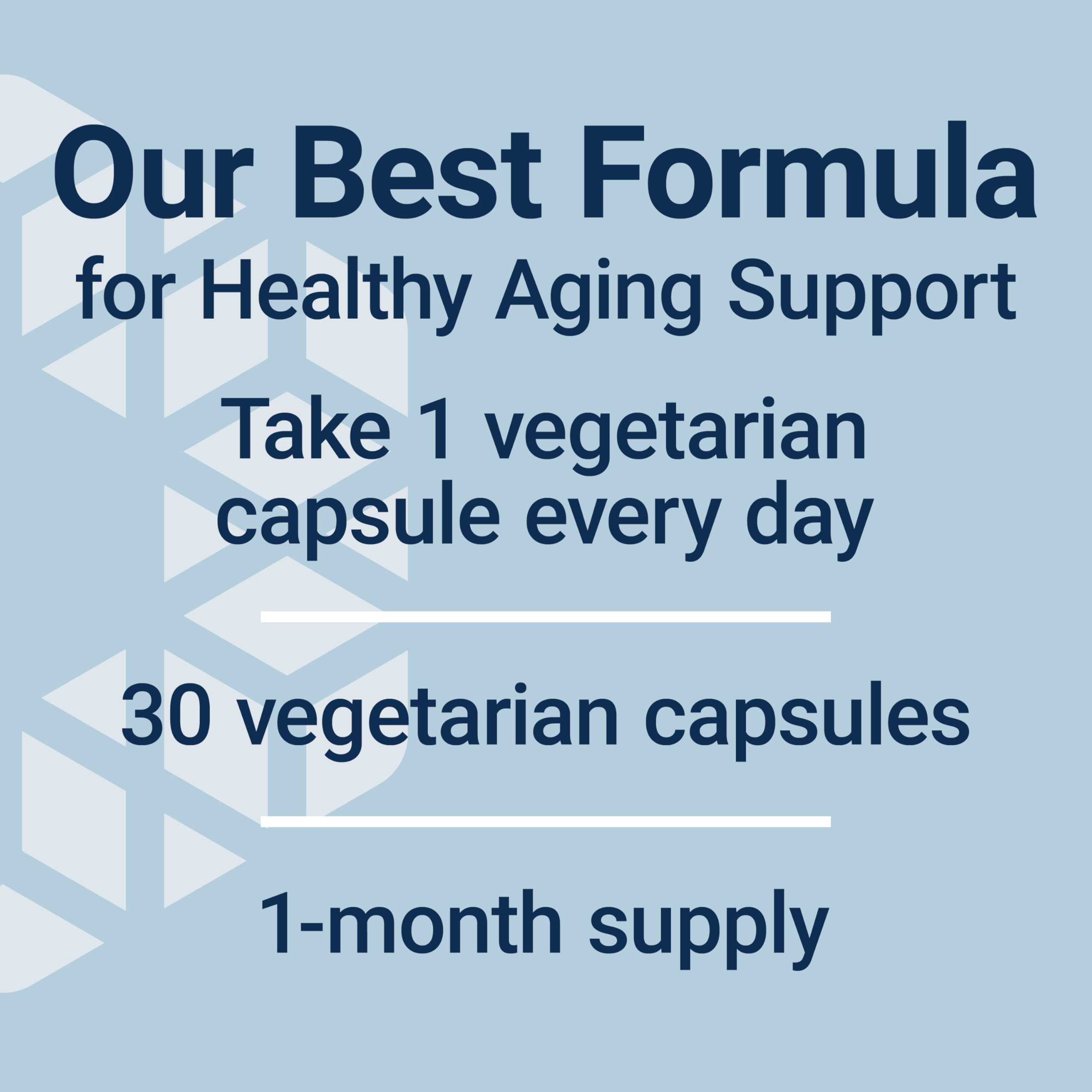 Life Extension ingredient label detail showing dosages and quality assurances