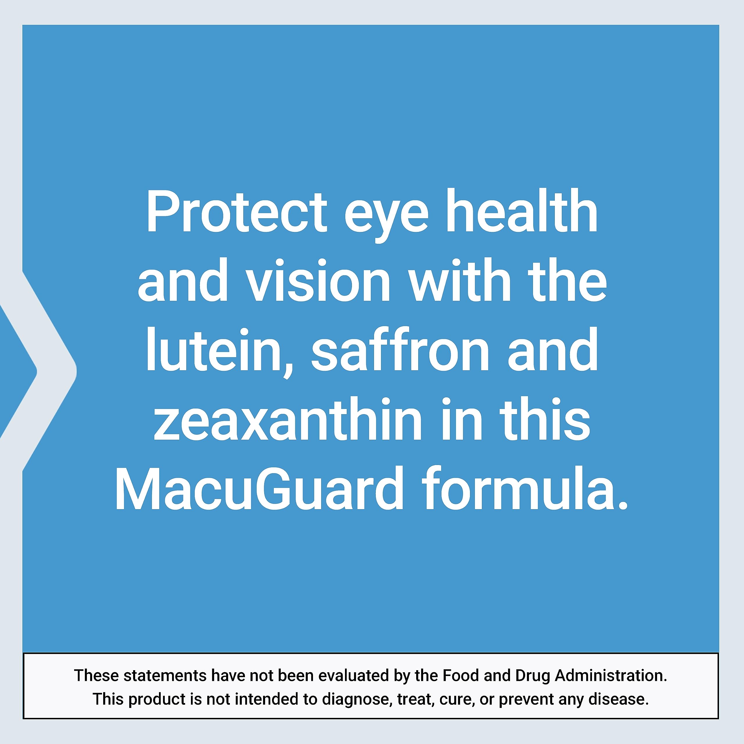 Life Extension MacuGuard junto a gafas en mesa, sugiere uso diario