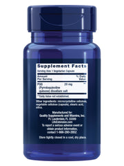Life Extension cápsula en mano destacando 20 mg y formato vegetariano