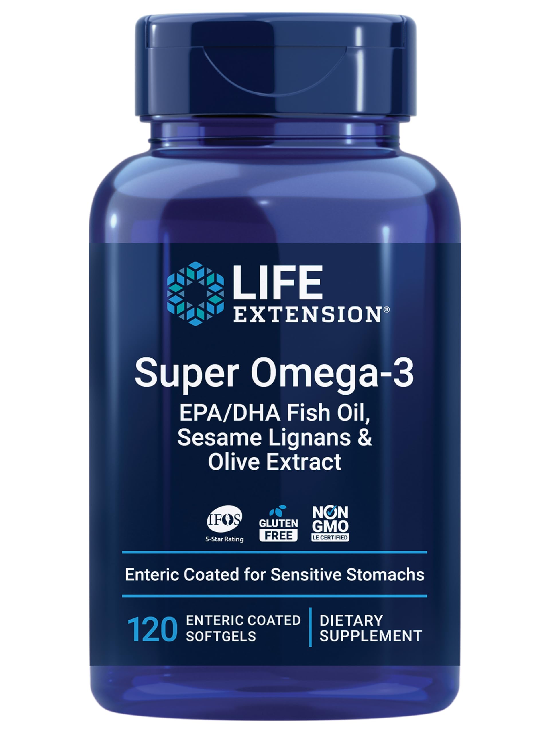 Life Extension envase frontal mostrando 120 cápsulas y marca clara