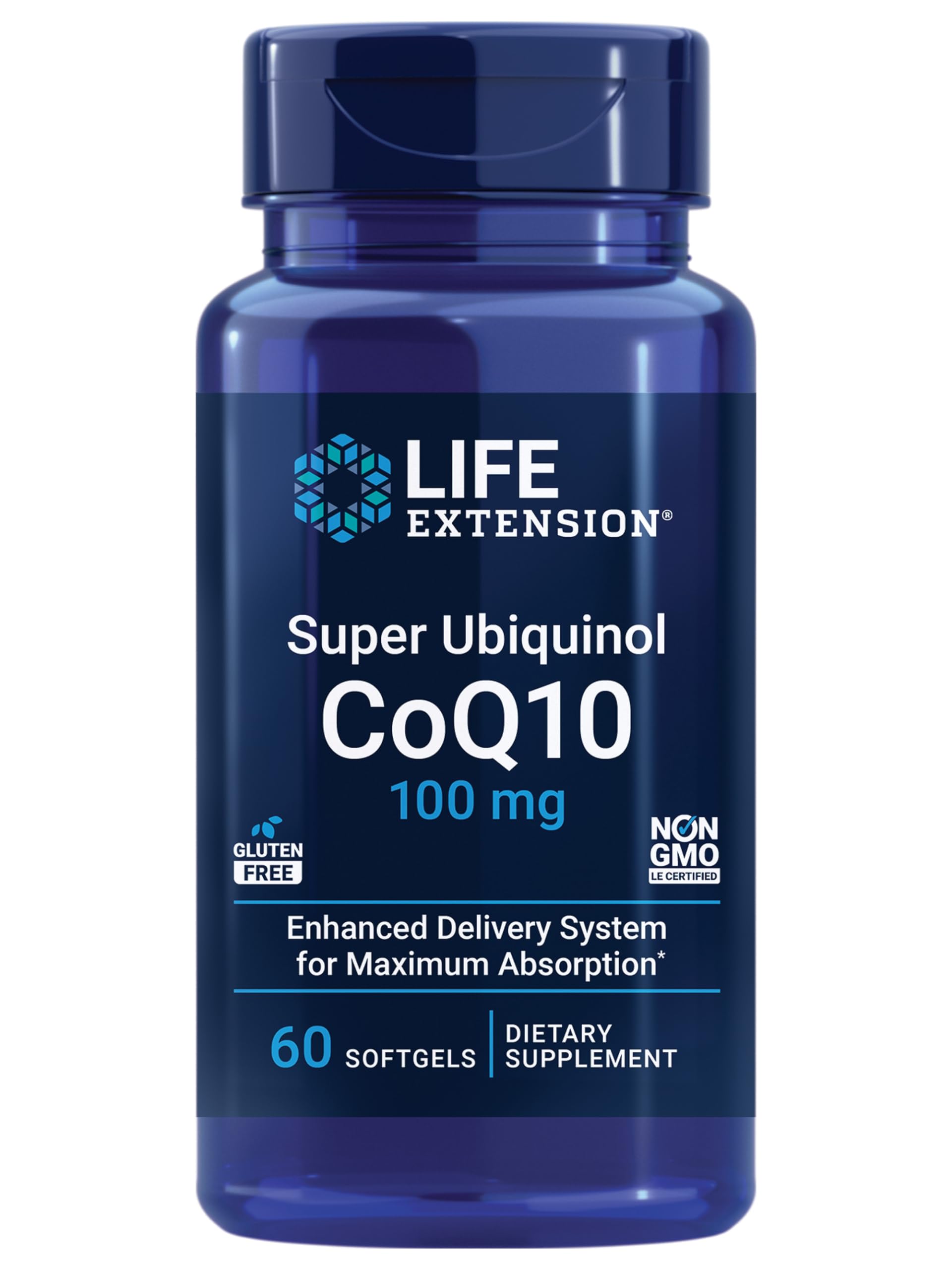 Life Extension envase frontal mostrando nombre y concentración 100 mg, aporta claridad del producto