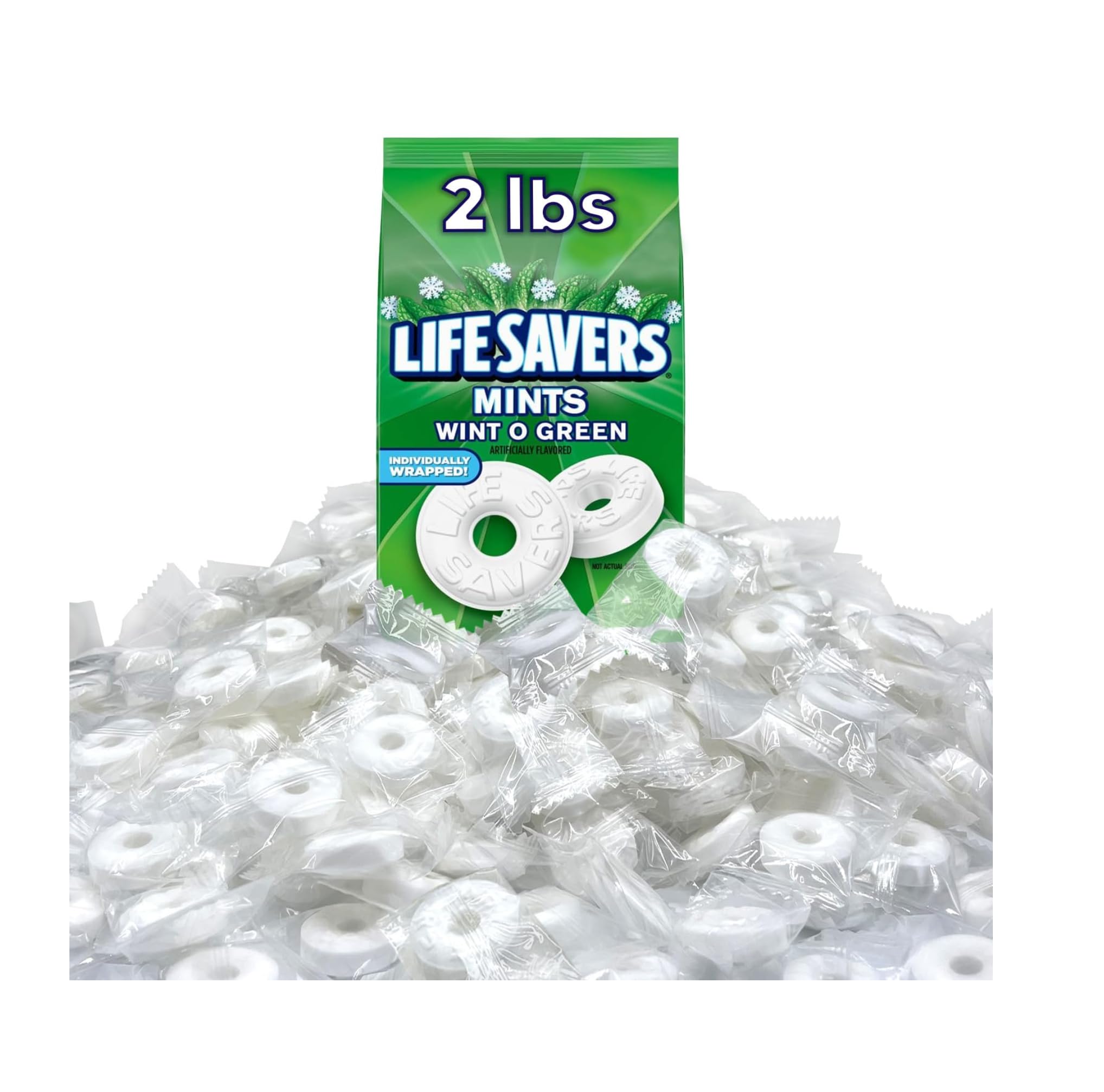 Life Savers paquete frontal mostrando diseño y cantidad, conveniencia al compartir