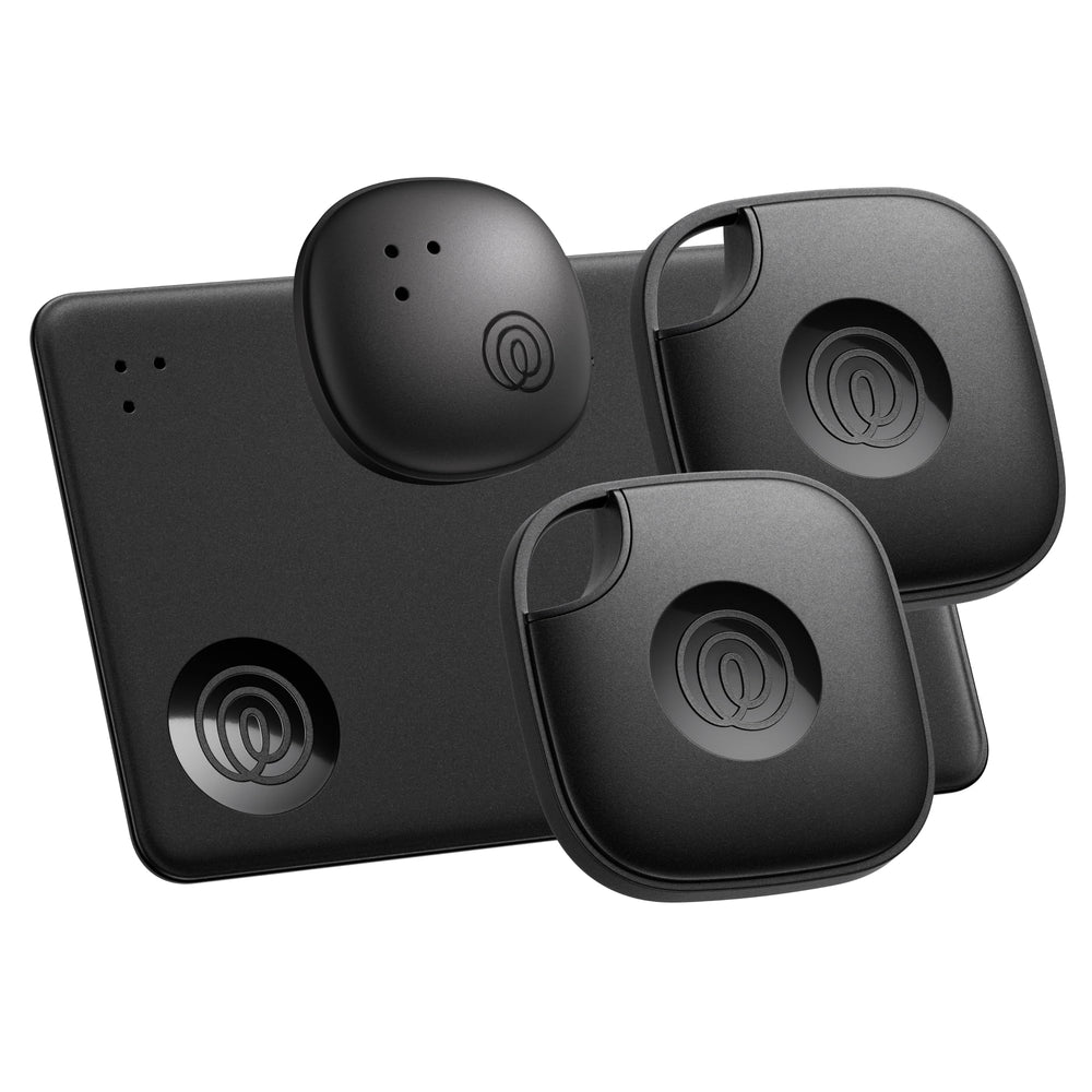 Life360 pack of four Tiles showing front packaging and variety